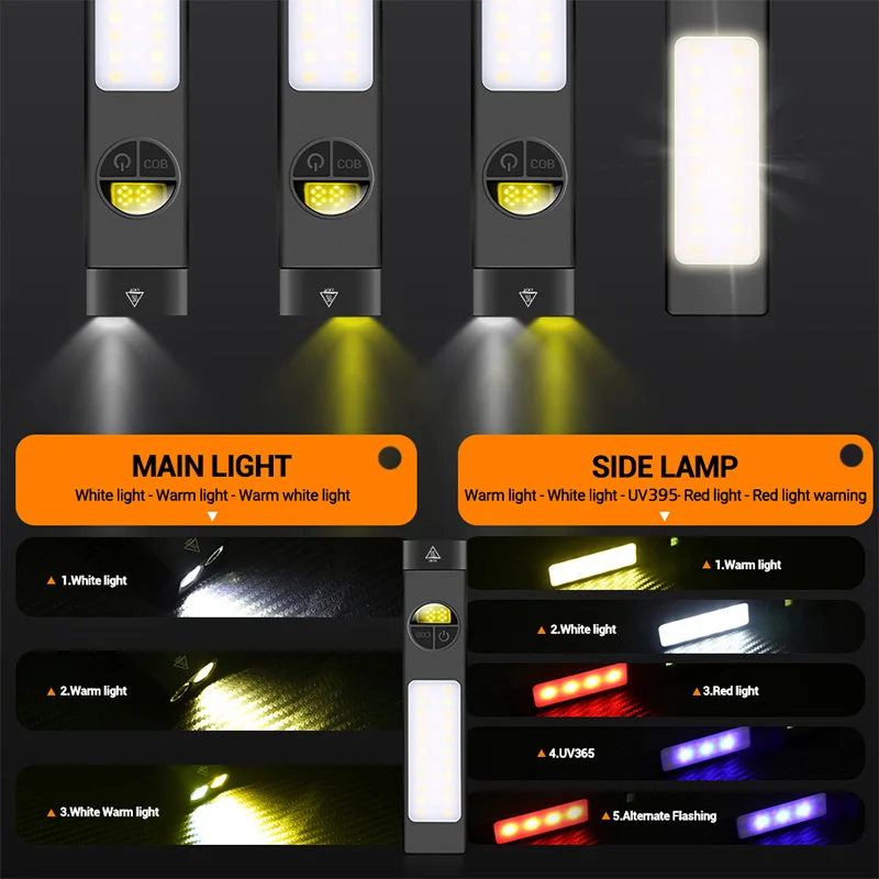 COB+LED Multifunctional Flashl - đánh giá và giá Outdoor Lighting Black