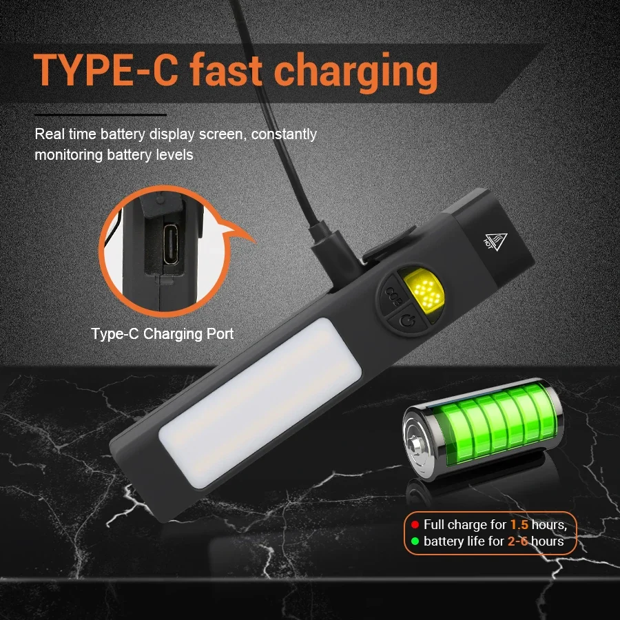 COB+LED Multifunctional Flashl - đánh giá và giá Outdoor Lighting Black