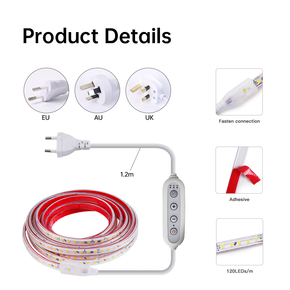 AC 220V Adhesive LED Strip Lig - đánh giá và giá Outdoor Lighting Uk