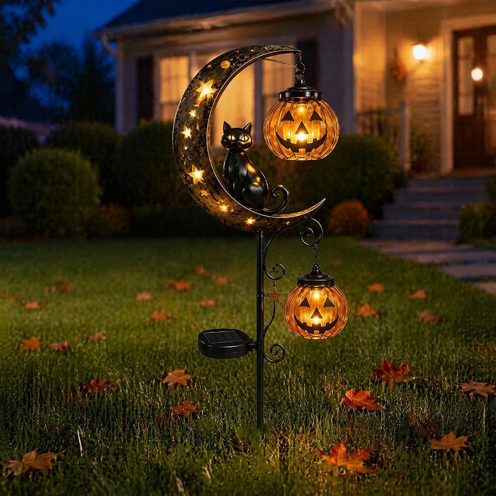 Solar Halloween Black Cat & Pu - đánh giá và giá Outdoor Lighting Black