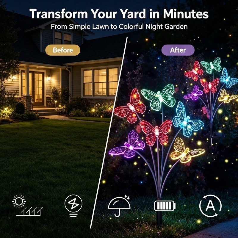 Solar Powered Butterfly Lights - đánh giá và giá Outdoor Lighting Waterproof