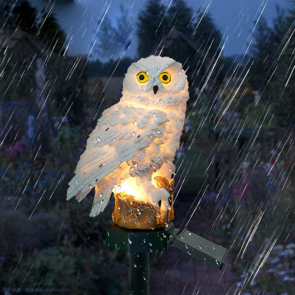 Solar Owl Statue Garden Light  - đánh giá và giá Outdoor Lighting And Landscape