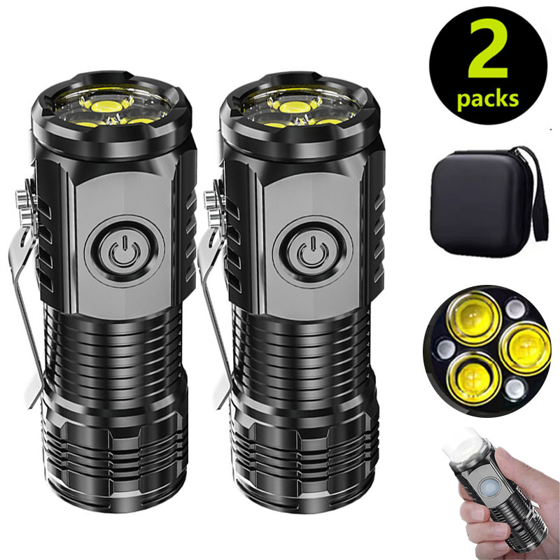 Mini 3LED Flashlight With Pen  - đánh giá và giá Outdoor Lighting Black