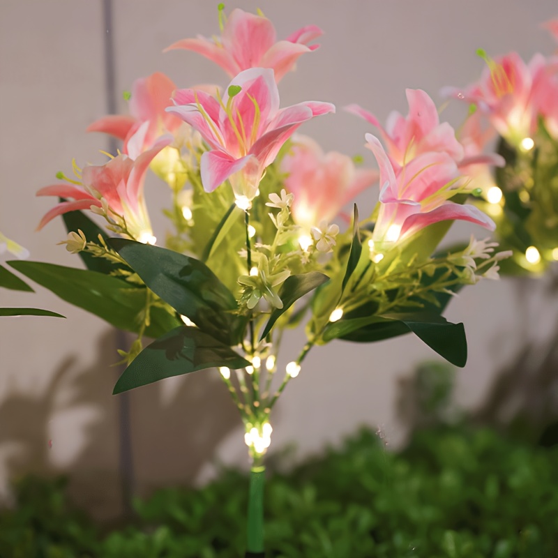 Multi-Bloom Pink Lily Solar Ga - đánh giá và giá Outdoor Lighting Effects
