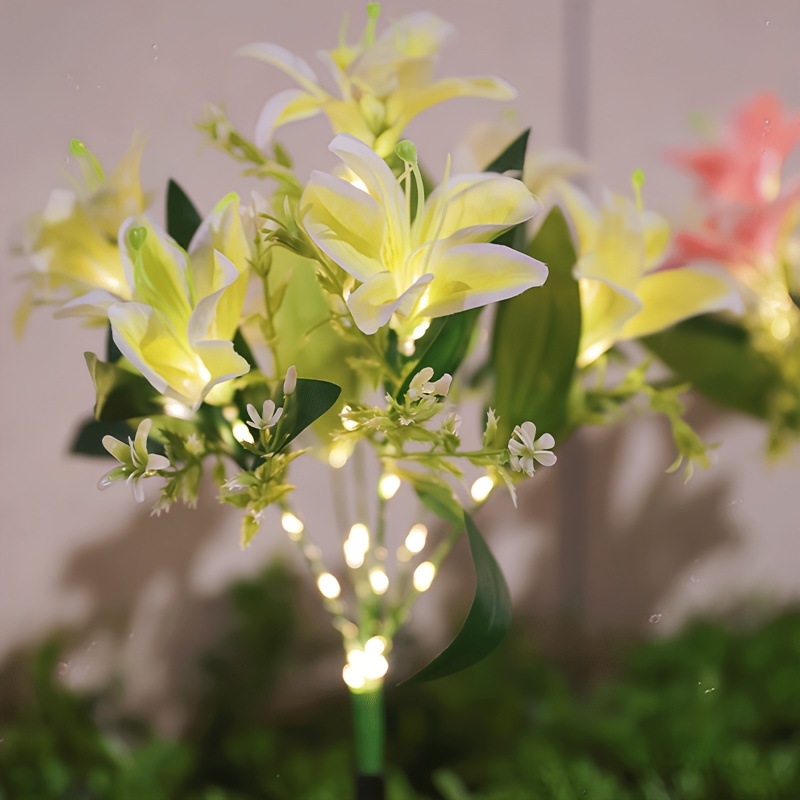 Multi-Bloom Pink Lily Solar Ga - đánh giá và giá Outdoor Lighting Effects