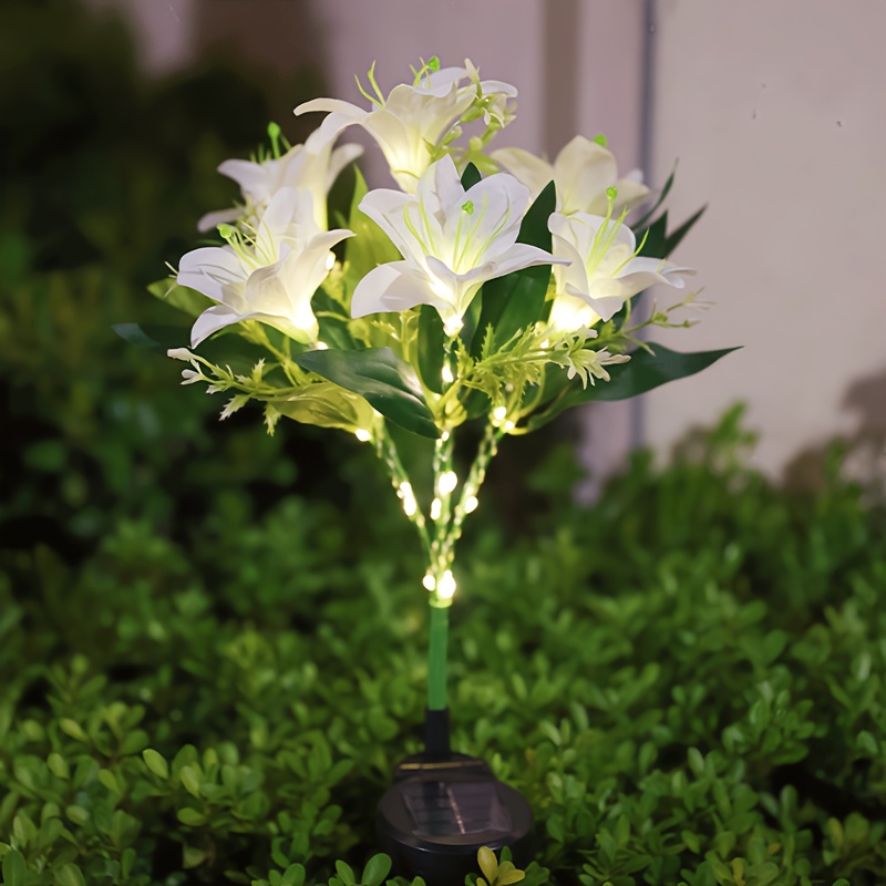 Multi-Bloom Pink Lily Solar Ga - đánh giá và giá Outdoor Lighting Effects